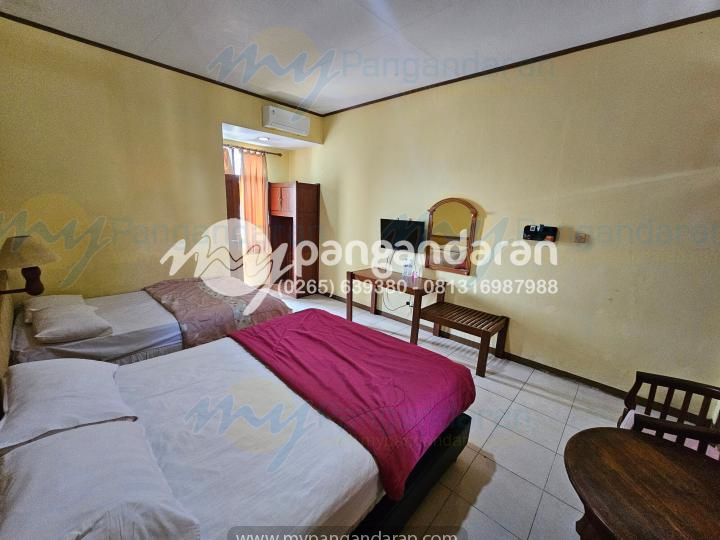  Tampilan kamar tidur pantai sri rahayu pantai timur pangandaran